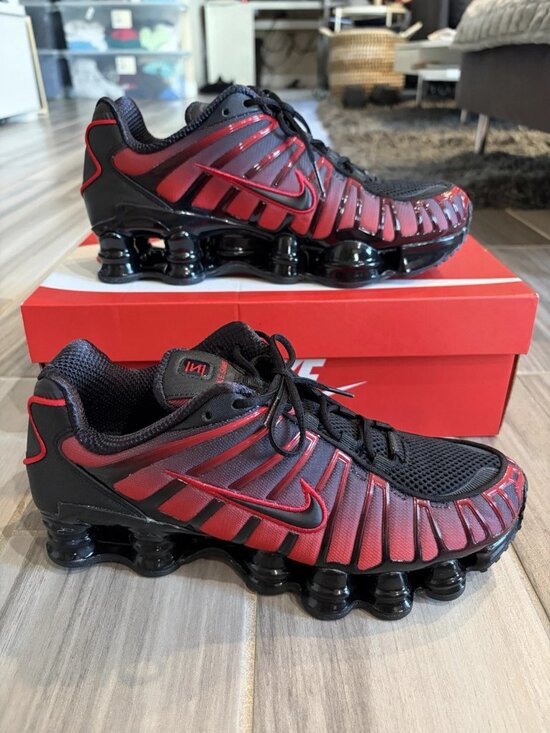 Men\'s Nike Shox TL Casual Shoes - Deadpool Black/University Red IF6202-001 main image 11